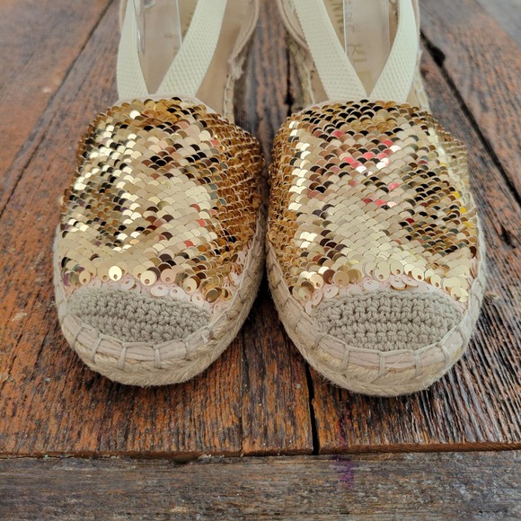 Anne Klein 'Abbey' iFlex Mermaid Flip Sequin Espadrille Platform Wedge Slingback - Picture 5 of 10